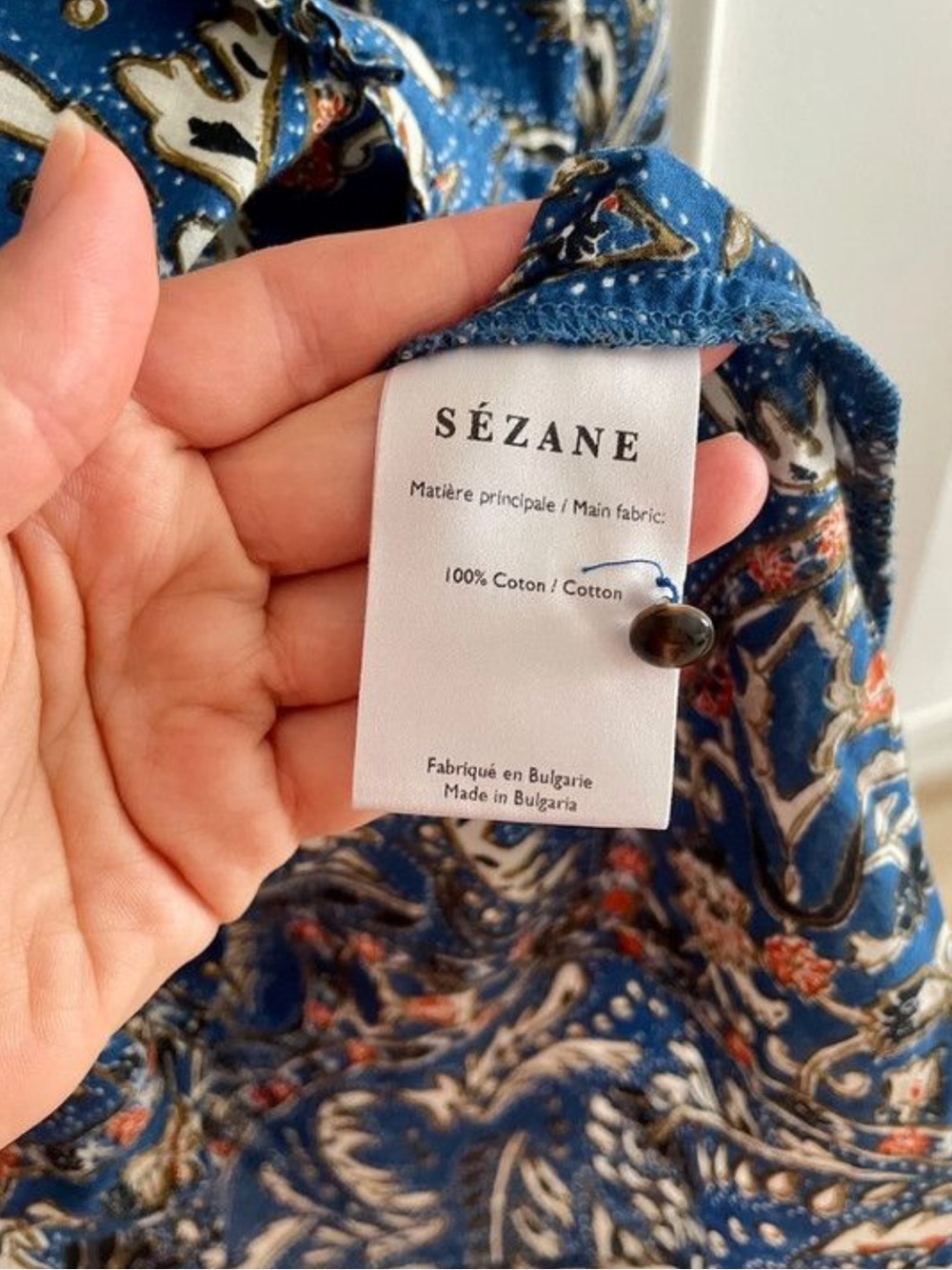 Sezane cotton Mackenzie shirt in western ranch print nwot size 36 - Picture 5 of 6